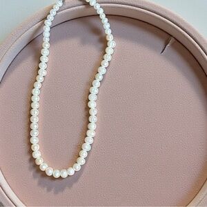 Real Freshwater Pearl Necklace — Classic, Creamy, Everyday Round 925
